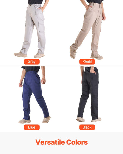 FR Pants for Men, 100% Cotton, Flame-Resistant Cargo Pants with Multi-Pockets and Elastic Waist, Reinforced Tear-proof Stitching, Ideal for Welding Work and Casual Wear, XXL Size, Gray