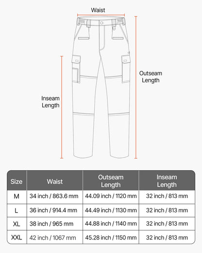 FR Pants for Men, 100% Cotton, Flame-Resistant Cargo Pants with Multi-Pockets and Elastic Waist, Reinforced Tear-proof Stitching, Ideal for Welding Work and Casual Wear, XXL Size, Gray