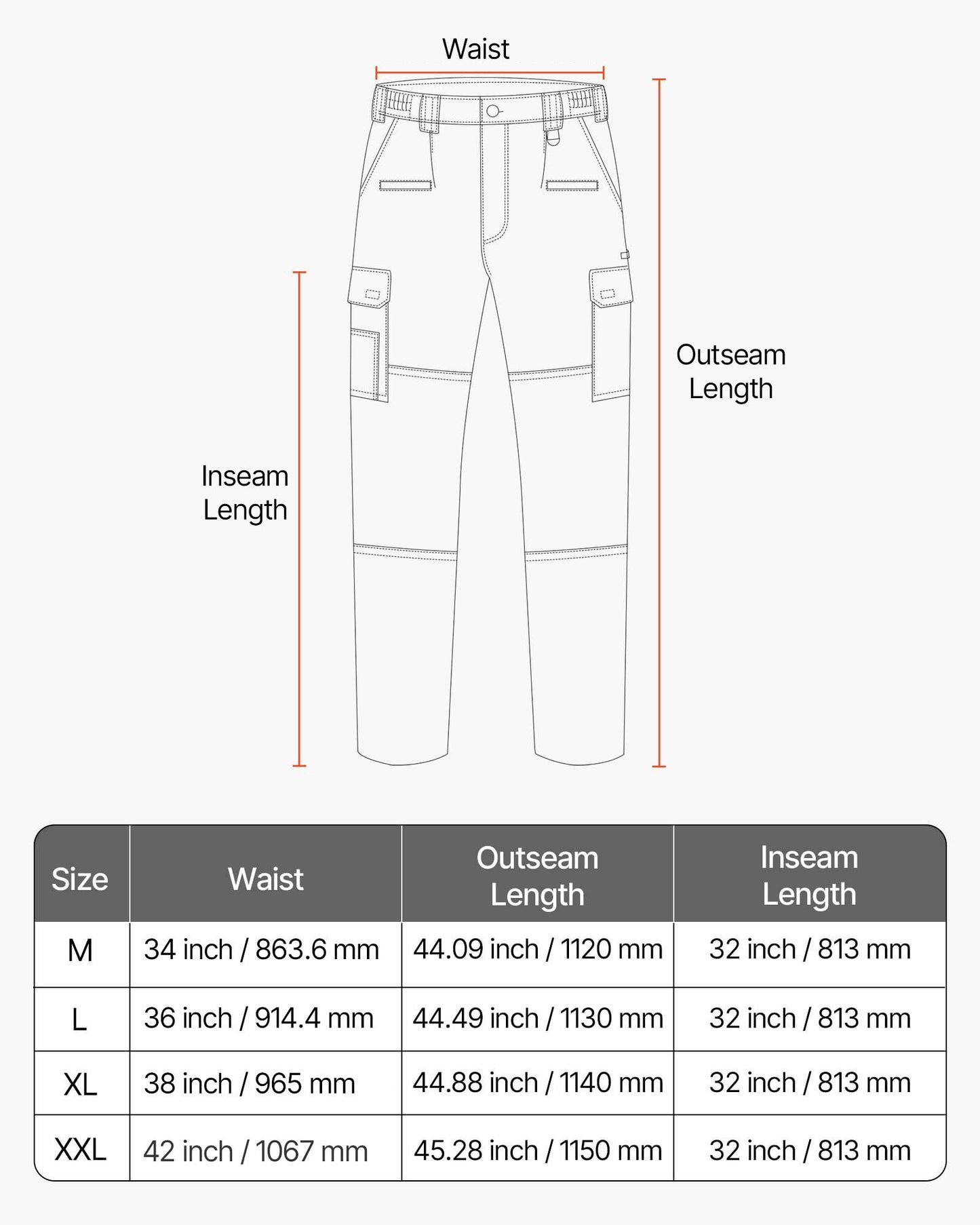 FR Pants for Men, 100% Cotton, Flame-Resistant Cargo Pants with Multi-Pockets and Elastic Waist, Reinforced Tear-proof Stitching, Ideal for Welding Work and Casual Wear, XXL Size, Khaki