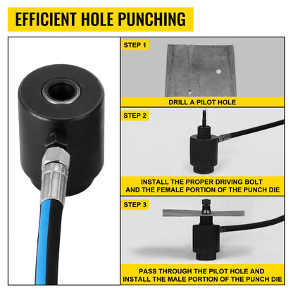 6 Die 10 Ton Hydraulic Knockout Punch 1.3 cm to 5.1 cm Hand Tool Cutter Driver Kit, Holesaw Set Cutter Tool Saw Electrical Conduit Metal Drill