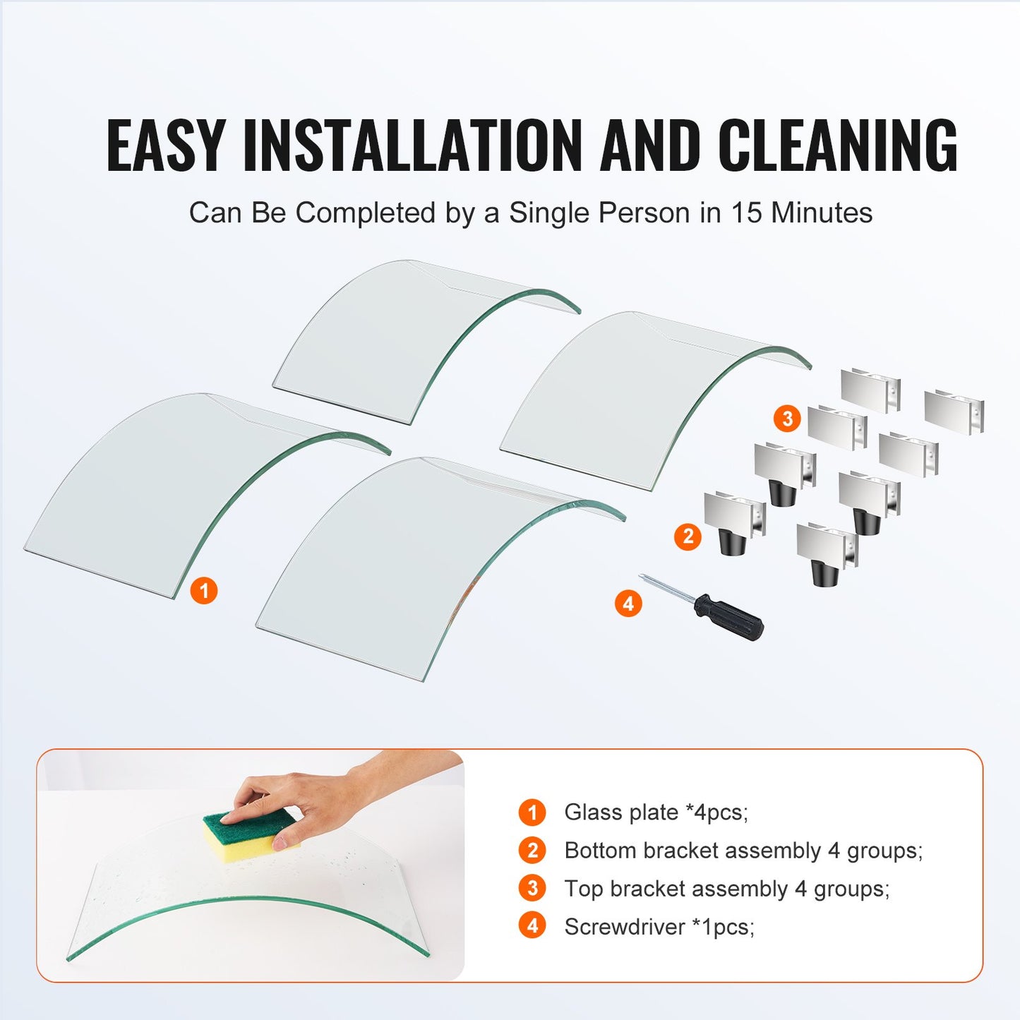 Vindskydd för eldstad, 740 x 214 mm runt flamskydd i glas, 6 mm tjockt eldbordstillbehör, flamskydd i härdat glas för propan, gas, utomhus, uteplats, bakgård