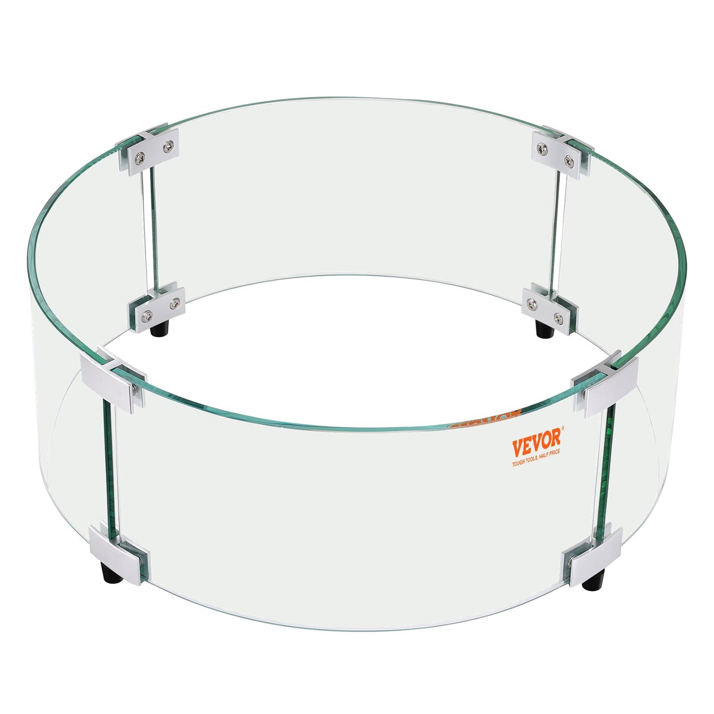 Vindskydd för eldstad, 740 x 214 mm runt flamskydd i glas, 6 mm tjockt eldbordstillbehör, flamskydd i härdat glas för propan, gas, utomhus, uteplats, bakgård