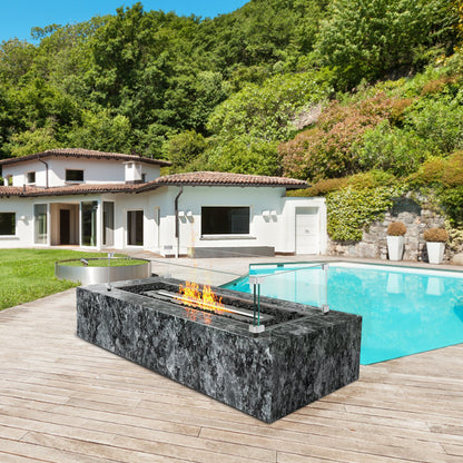 Glasvindskydd för rektangulärt eldstadsbord 798 x 317 x 165 mm, 8 mm tjock och robust härdat glaspanel med hörnfäste i hård aluminium och gummifötter, enkel att montera