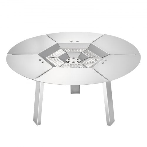 Fire Pit Heat Deflector for Solo Stove Yukon, 508 mm Bonfire Round for Wood Burning Fire Pit, 304 Stainless Steel Heat Diffuser, Detachable Burner Cover Camping Accessories