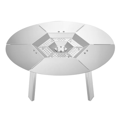 Fire Pit Heat Deflector for Solo Stove Yukon, 508 mm Bonfire Round for Wood Burning Fire Pit, 304 Stainless Steel Heat Diffuser, Detachable Burner Cover Camping Accessories