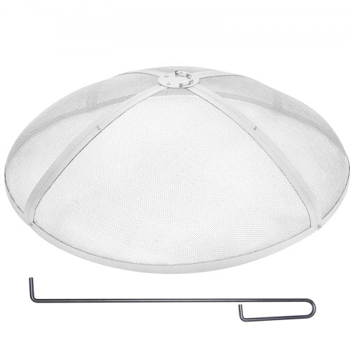 Eldgrop Spark-skärm runt 91 cm, förstärkt kraftigt stålmetalllock, eldgroplock för utomhusbruk, lättöppnande toppskärm med ringhandtag för eldgropar utomhus, bakgård