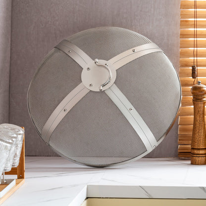 Eldgrop Spark-skärm runt 20", förstärkt kraftigt stålmetalllock, eldgroplock för utomhusbruk, lättöppnande toppskärm med rund ringhandtag för eldgropar utomhus, uteplats och bakgård