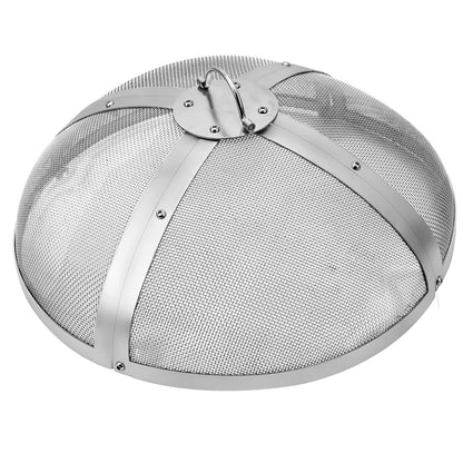 Eldgrop Spark-skärm runt 20", förstärkt kraftigt stålmetalllock, eldgroplock för utomhusbruk, lättöppnande toppskärm med rund ringhandtag för eldgropar utomhus, uteplats och bakgård