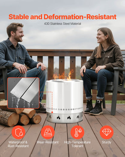 Fire Pit Stand for Solo Stove Bonfire, 49.5 cm Smokeless Fire Pit Ring, Stainless Steel Fireplace Stove Ranger Support Frame Accessory, Portable Outdoor Camping Holder Tools for Fireplace