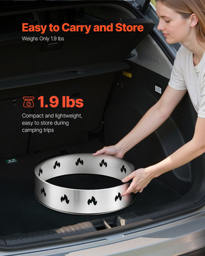 Fire Pit Stand for Solo Stove Bonfire, 49.5 cm Smokeless Fire Pit Ring, Stainless Steel Fireplace Stove Ranger Support Frame Accessory, Portable Outdoor Camping Holder Tools for Fireplace