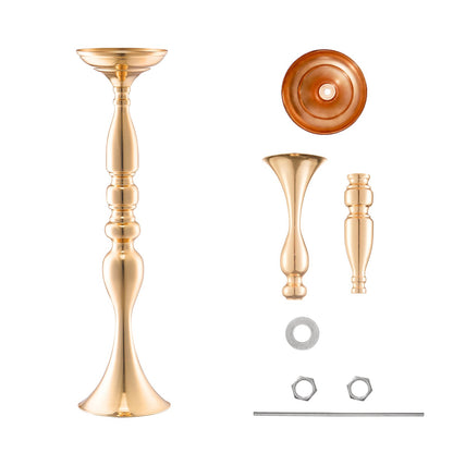 24PCS 50cm/19.7” Tall Wedding Flower Vase, Metal Wedding Centerpiece, Gold Floral Arrangement Stand Display Rack for Tables Wedding Dinner Party, Anniversary Ceremony Birthday Event Decor