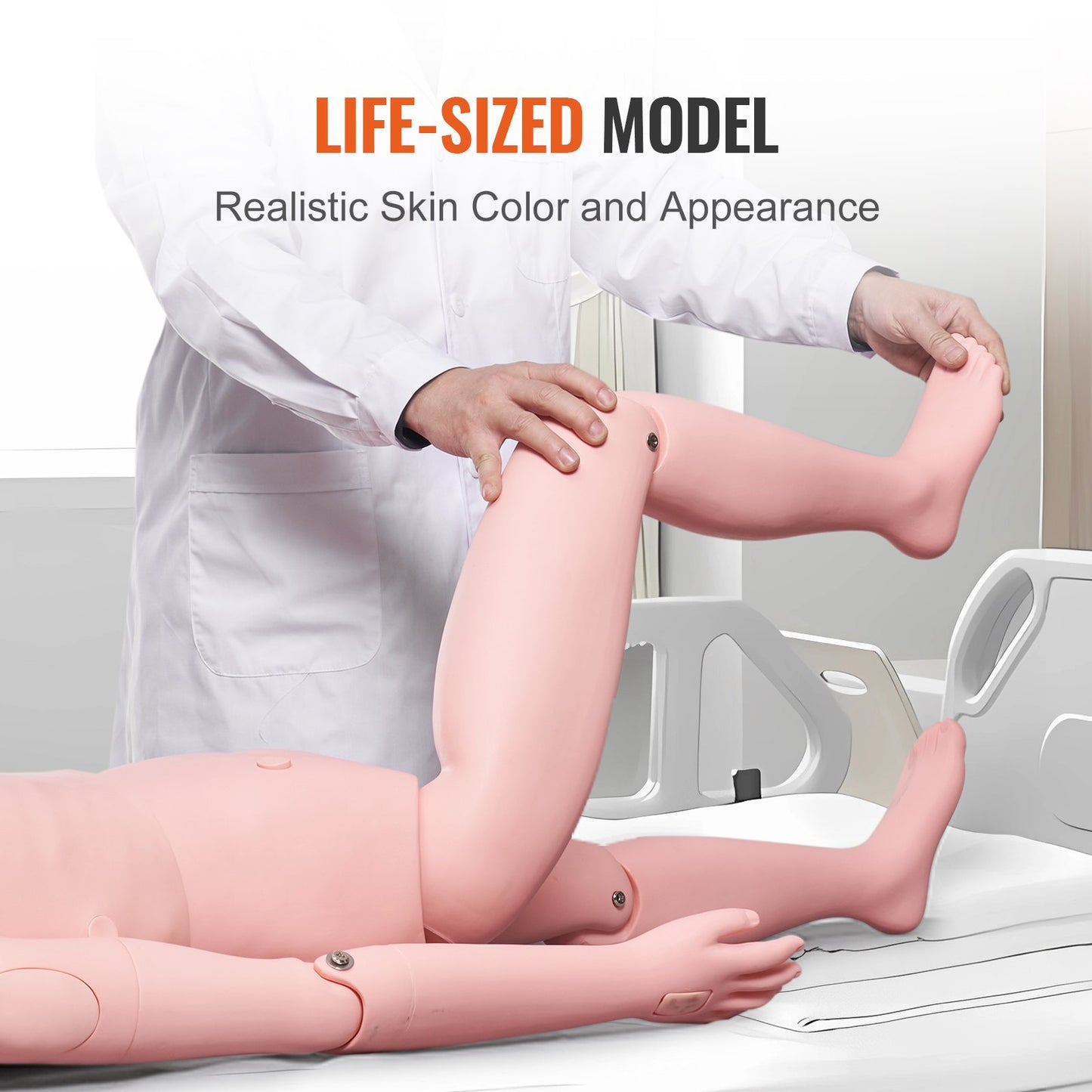Nursing Training Manikin, Female Life Size Demonstration Human Manikin for Nursing Training, Multifunctional Education Teaching Model Supplies, PVC Anatomical Mannequin Body Care Simulator Model