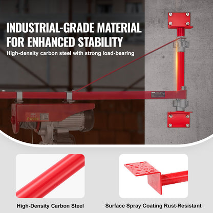 Stödstång för elektrisk lyftanordning, 1000 kg maxlastkapacitet, elektrisk lyfthållare, lyftram i kolstål, lyftstång för ställningsmontering, vinschlyftpelare för lyft, verkstad, garage