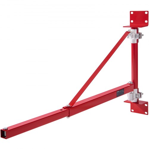 Electric Hoist Support Arm, 300 kg Max Load Capacity, Electric Hoist Holder Swing Arm with Pole, Steel Hoist Frame, 180° Swivel Scaffold Hoist Lifting Arm, Winch Hoist Arm for Workshop, Garage