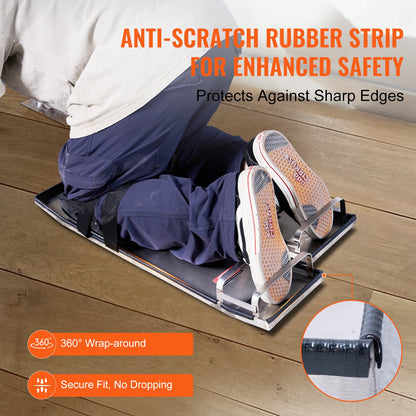 Knäskydd i betong i rostfritt stål, 28'' x 8'' betongglidare, knäskydd för betong, knäskydd i betong, par rörliga glidare, med brädremmar för cement- och betongbehandling