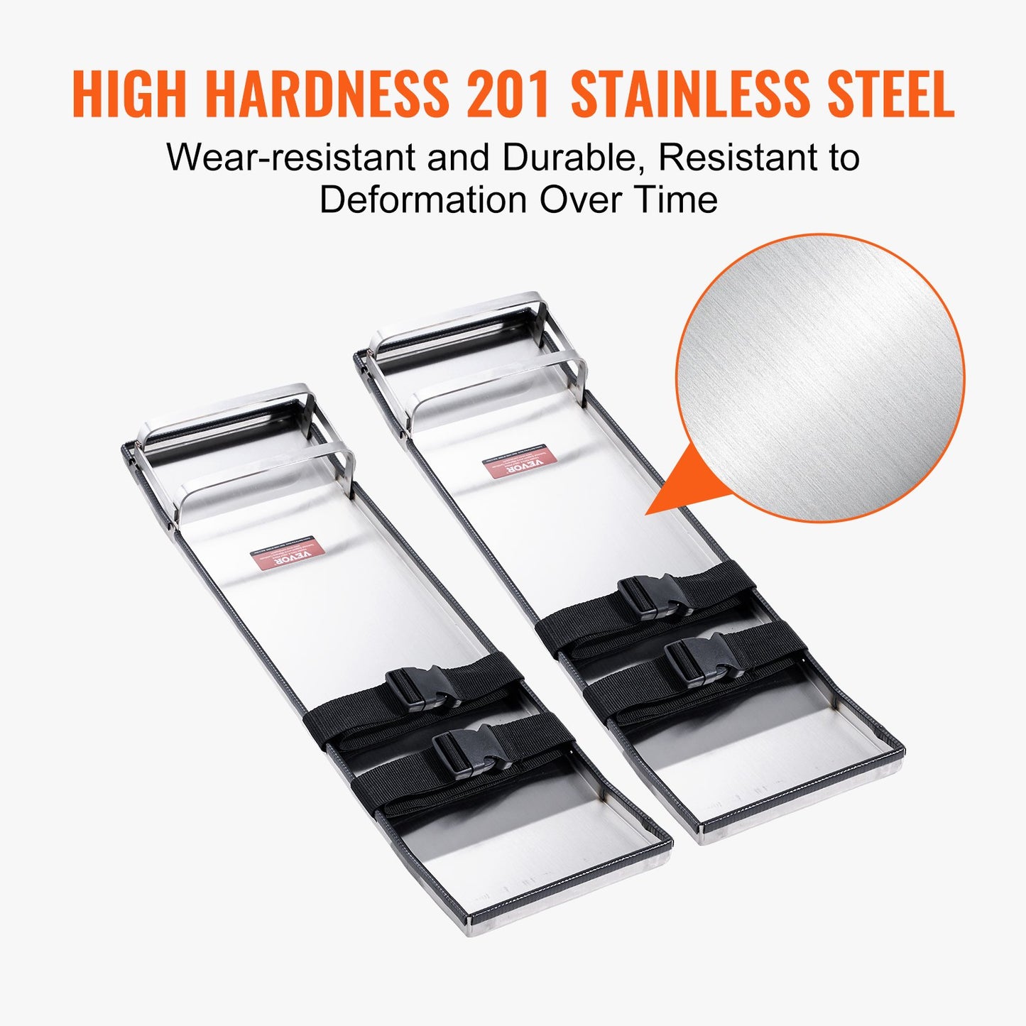 Knäskydd i betong i rostfritt stål, 28'' x 8'' betongglidare, knäskydd för betong, knäskydd i betong, par rörliga glidare, med brädremmar för cement- och betongbehandling