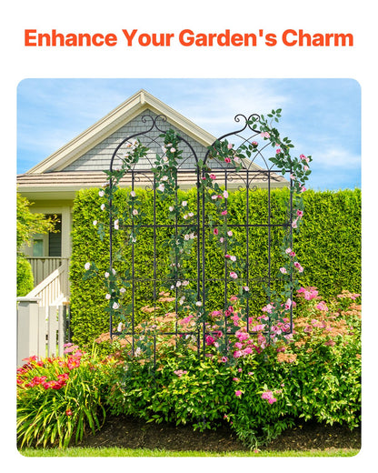 Garden Trellis for Climbing Plants, 71 x 20 in, 2 Packs Rustproof Metal Garden Flower Trellis, Outdoor Climbing Rose Trellis Cucumbers Support, Decorative Clematis Trellis for Courtyards Lawns