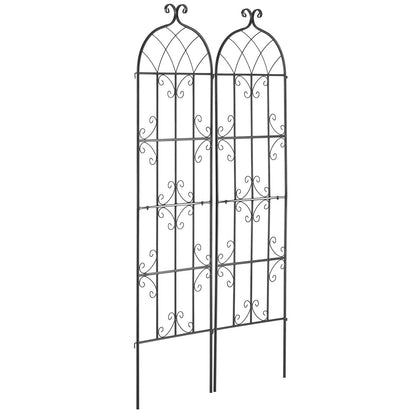 Garden Trellis for Climbing Plants, 71 x 20 in, 2 Packs Rustproof Metal Garden Flower Trellis, Outdoor Climbing Rose Trellis Cucumbers Support, Decorative Clematis Trellis for Courtyards Lawns