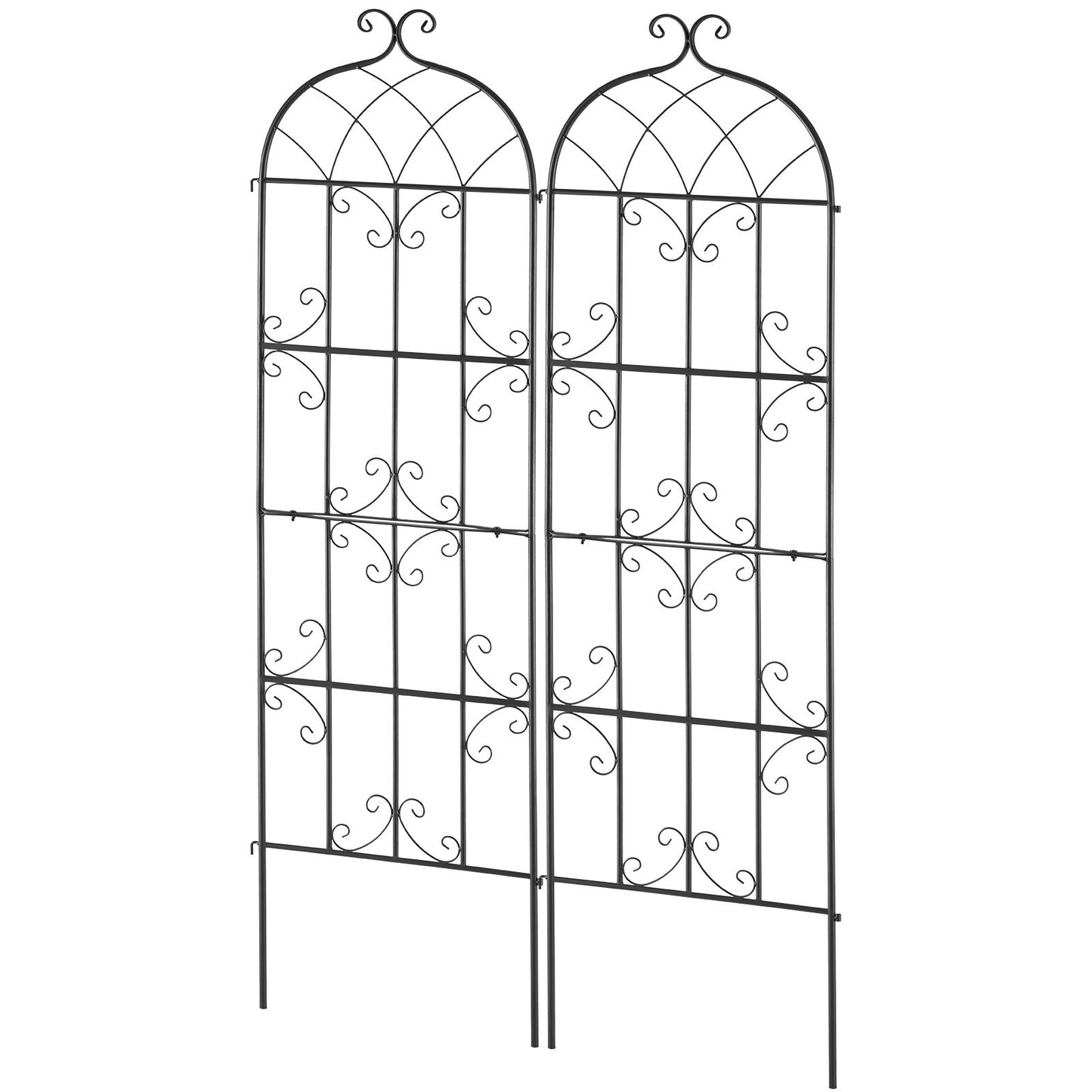Garden Trellis for Climbing Plants, 71 x 20 in, 2 Packs Rustproof Metal Garden Flower Trellis, Outdoor Climbing Rose Trellis Cucumbers Support, Decorative Clematis Trellis for Courtyards Lawns