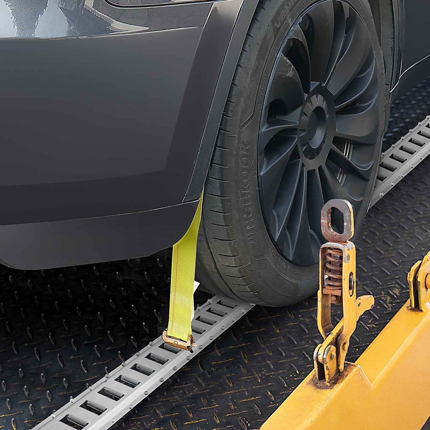 E Track Tie-Down Rail Kit, 24PCS 5' E-Tracks Set Includes 8 Steel Rails & 8 O-Ring Anchors & 8 Tie-Offs with D-Ring, Versatile Securing Accessories for Cargo Motorcycles Bikes, 2000 lbs Load