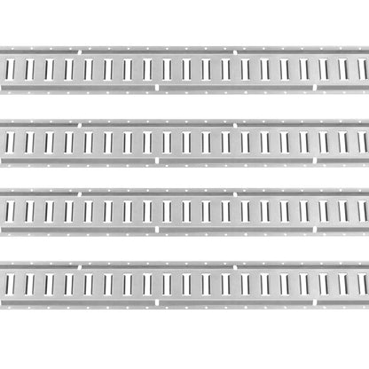 E Track Tie-Down Rail Kit, 24PCS 5' E-Tracks Set Includes 8 Steel Rails & 8 O-Ring Anchors & 8 Tie-Offs with D-Ring, Versatile Securing Accessories for Cargo Motorcycles Bikes, 2000 lbs Load