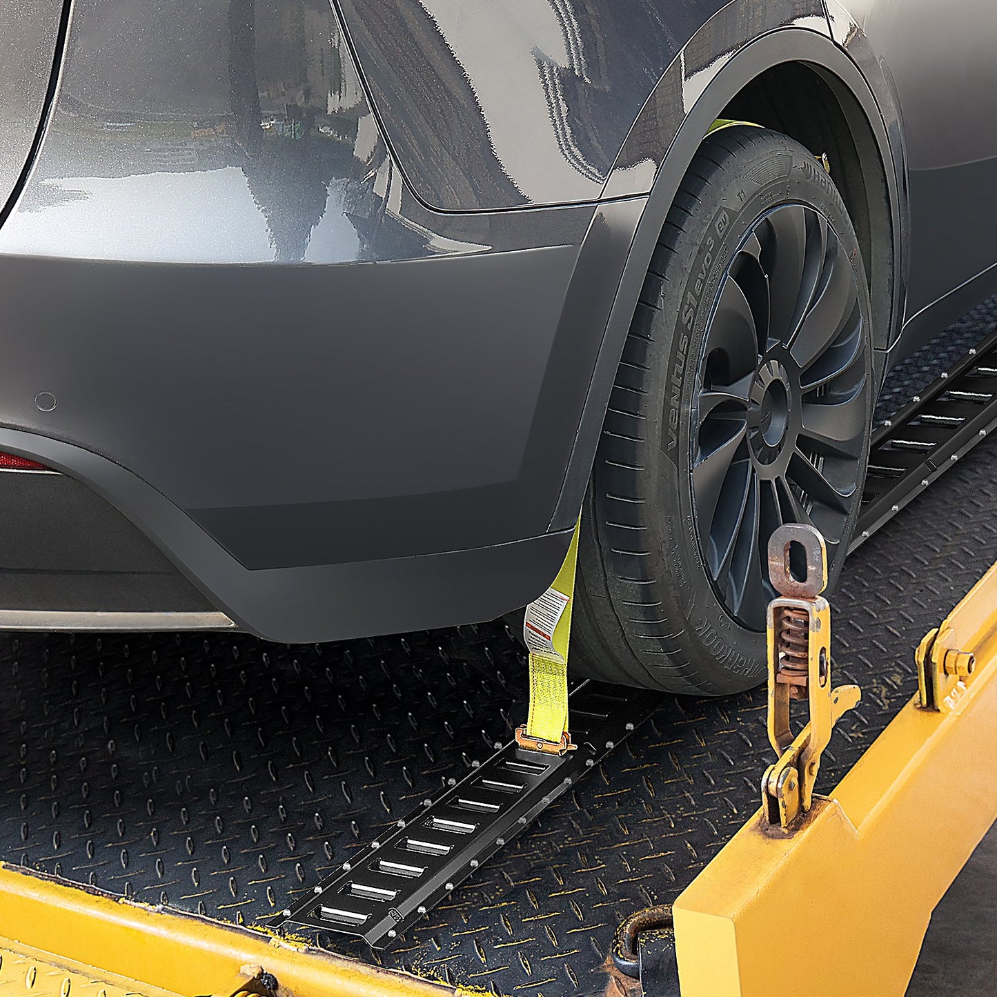 E Track Tie-Down Rail Kit, 18PCS 5' E-Tracks Set Includes 4 Steel Rails & 8 O-Ring Anchors & 4 Tie-Offs with D-Ring & 2 Ratchet Straps, Securing Accessories for Cargo Motorcycles Bikes, 2000 lbs