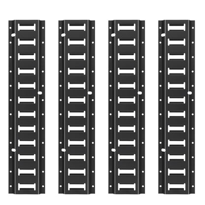 E Track Tie Down Rail Kit, 2' Steel Rails, 4 Pack, Secure Cargo & Heavy Loads Up to 2000 lbs, Heavy Duty Etrack Rails with Screws for Garages, Vans, Trailers, Motorcycle Tie Downs, ATV Mountings
