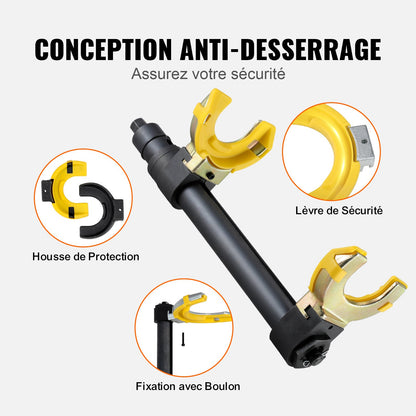 Strut Spring Compressor Set, Macpherson Strut Spring Compressor Kit, Interchangeable Fork Strut Coil Extractor Remover Tool, with Yellow Protective Sleeve and Carrying Case