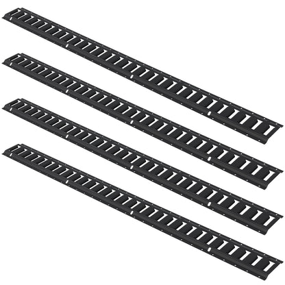 E Track Tie-Down Rail Kit, 30PCS 152.4 cm E-Tracks Set Includes 4 Steel Rails & 2 Single Slot & 8 O Rings & 8 Tie-Offs w/ D-Ring & 8 End Caps, Securing Accessories for Cargo, Motorcycles, and Bikes