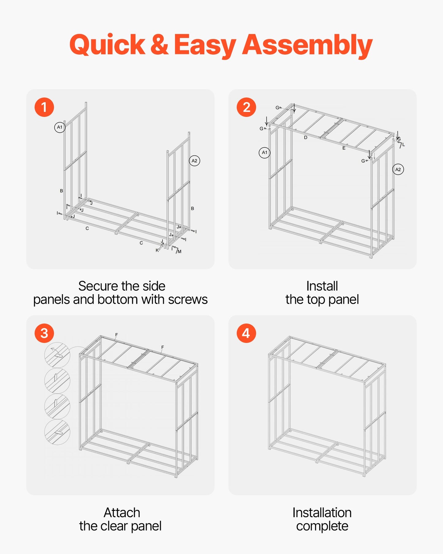 Firewood Rack with Sloped Roof, 143cm Outdoor Firewood Holder, 1/4 Cord Log Storage Shed, 299kg Max Weight Capacity, Powder-Coated Metal Wood Storage Rack for Fireplace Deck Backyard Garden