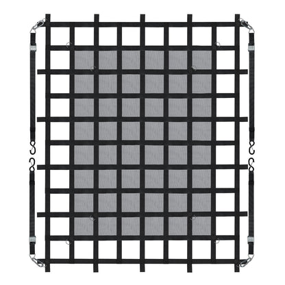 Cargo Net, 72 in x 57 in, Heavy Duty Truck Cargo Net for Truck Bed, 4 Adjustable Straps with Carabiners & S-Hooks, Wear-resistant & Weather-proof, Suitable for Pickup, Truck, Jeep, SUV, Boat