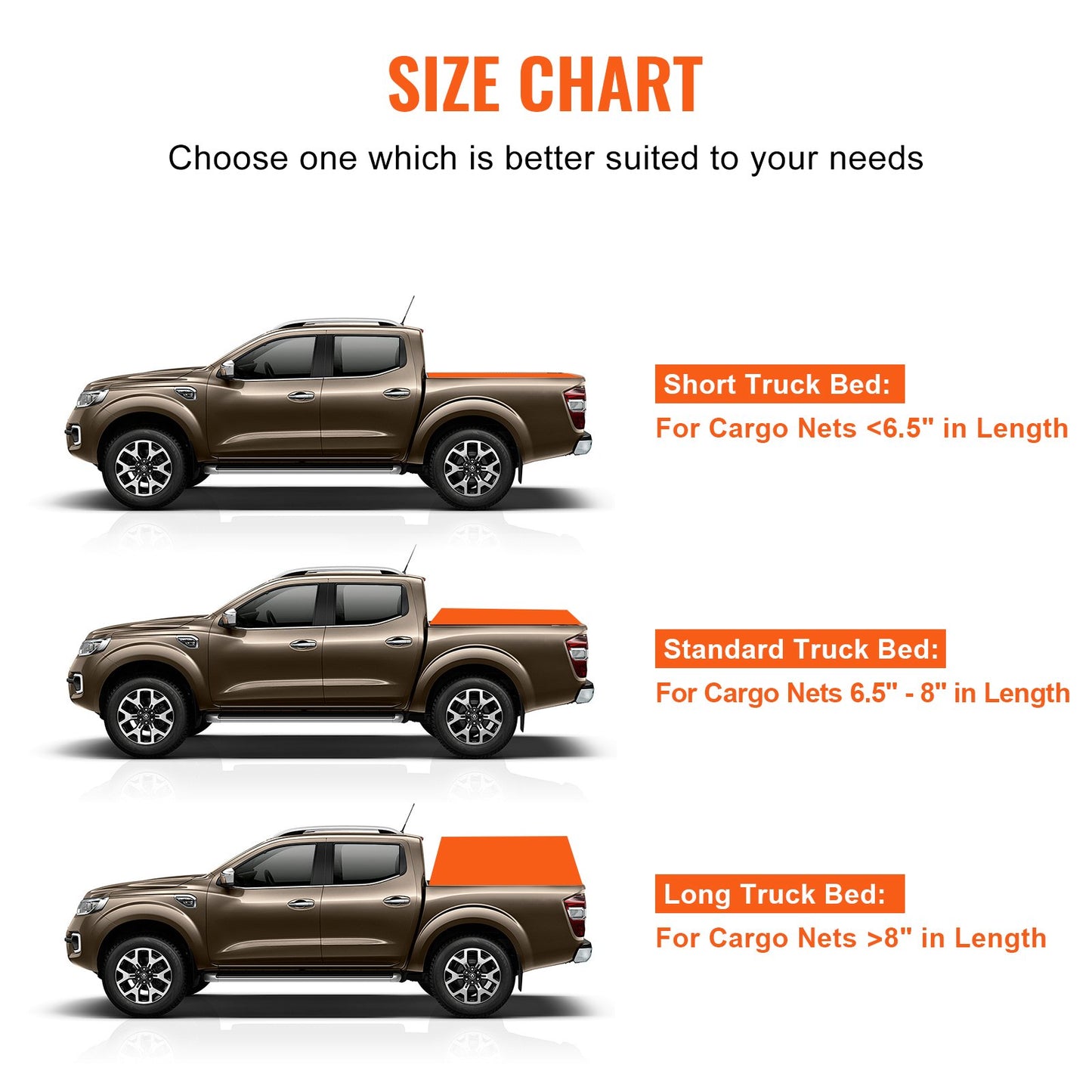 Cargo Net, 96 in x 81 in, Heavy Duty Truck Cargo Net for Truck Bed, 4 Adjustable Straps with Carabiners and Rubber Coated Hooks, Durable, Suitable for Pickup, Jeep, Truck, SUV, Boat (Black)