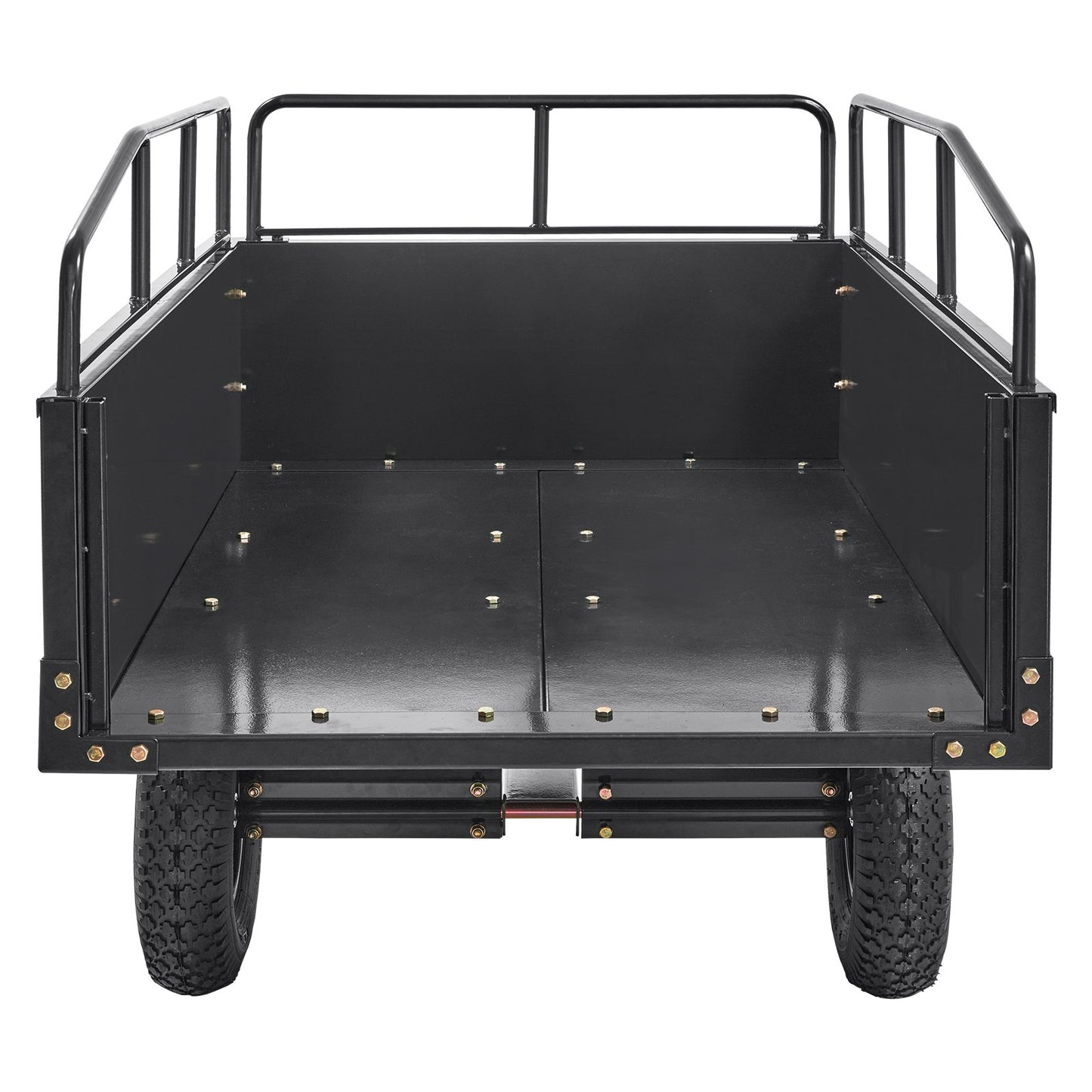 Heavy Duty ATV Trailer Steel Dump Cart, 340 kg 0.43 Cubic Meter, Garden Utility Trailer with Removable Sides for Riding Lawn Mower Tractor