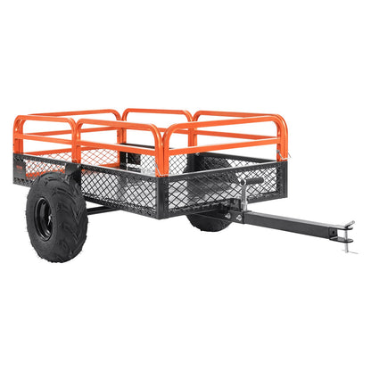 Heavy Duty Steel ATV Dump Trailer, 680 kg Load Capacity 0.43 Cubic Meter, Tow Behind Dump Cart Garden Trailer, with Removable Sides and 2 Tires, for Mowers, Tractors, ATV, UTV