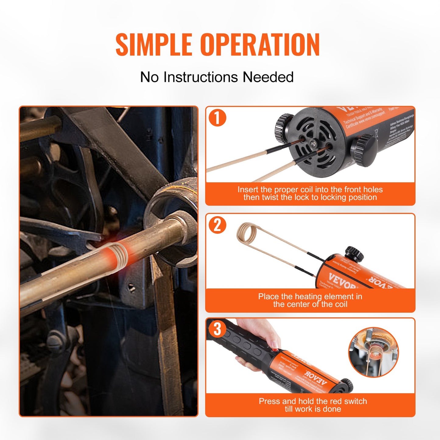 Magnetisk induktionsvärmare, 1000w handhållen induktionsvärmare, bult-induktionsvärmare med 8 st induktionsspolar, 220V flamlös induktionsvärmare bultborttagare för borttagning av rostiga bultar och muttrar