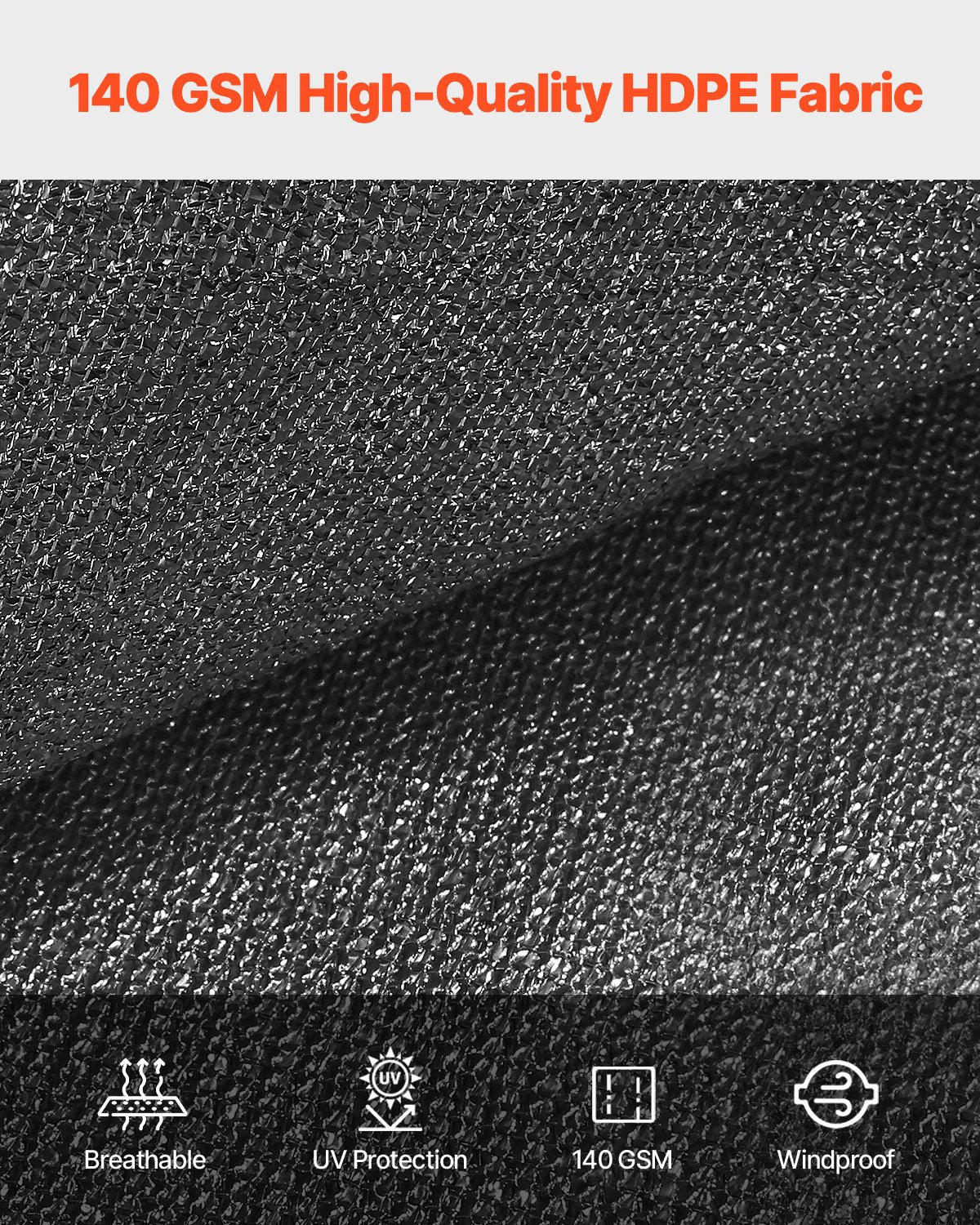 90% Sun Shade Cloth, 10 x 12 ft Pergola Shade Cover with Stainless Steel Grommets, Sun Shades Canopy Privacy Screen with 140 GSM HDPE Material, for Outdoor, Patio, Garden, and Backyard (Black)