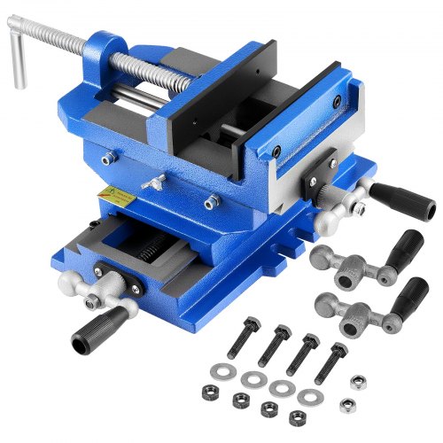 Cross Slide Drill Press Vise, 4 Inch Jaw Width, 2 Way X-Y Axis Bench Vise, 3.5 Inch Max Jaw Opening, Heavy Duty Cast Iron, Workbench Vice Clamp, for Woodworking Drilling CNC Milling Machine