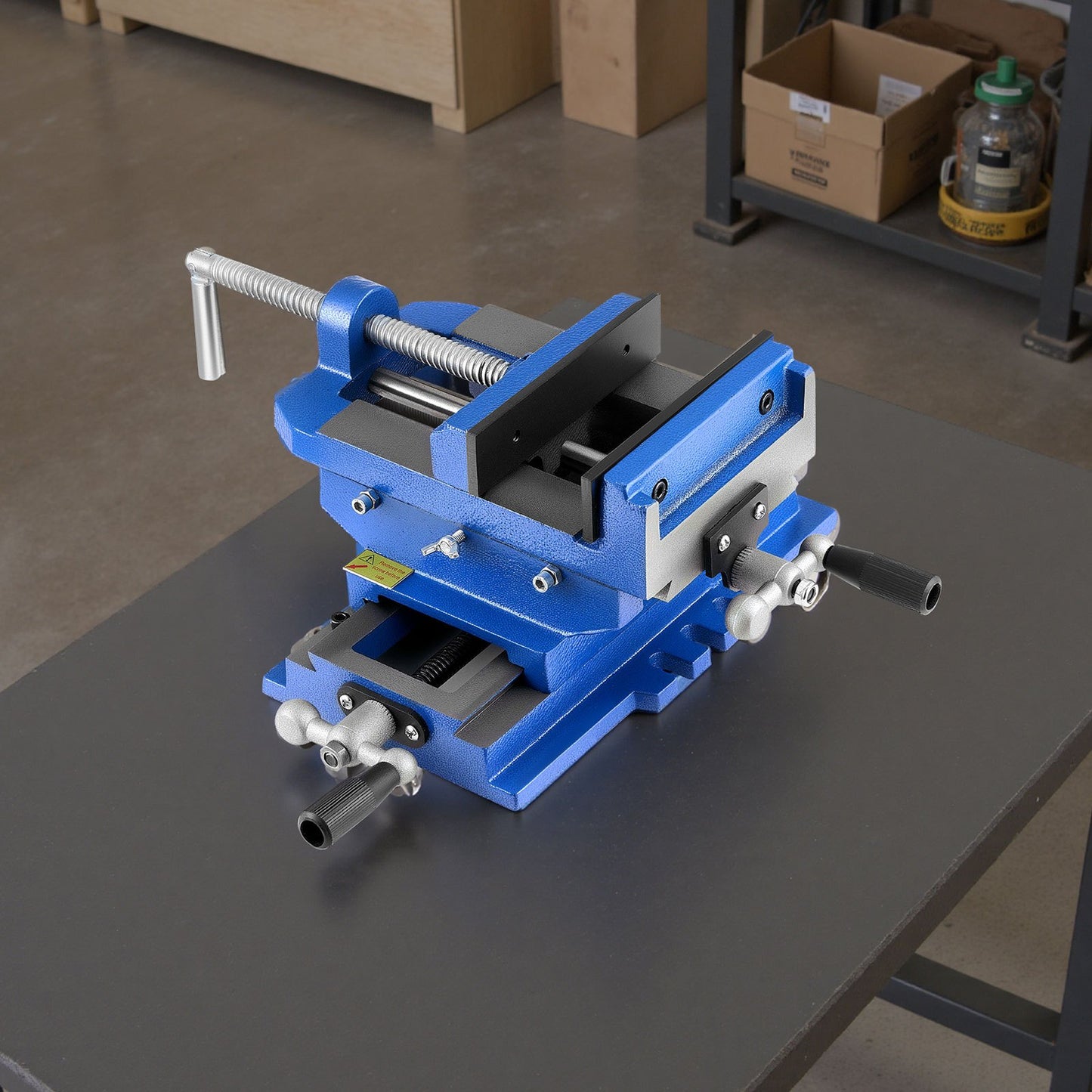 Cross Slide Drill Press Vise, 4 Inch Jaw Width, 2 Way X-Y Axis Bench Vise, 3.5 Inch Max Jaw Opening, Heavy Duty Cast Iron, Workbench Vice Clamp, for Woodworking Drilling CNC Milling Machine