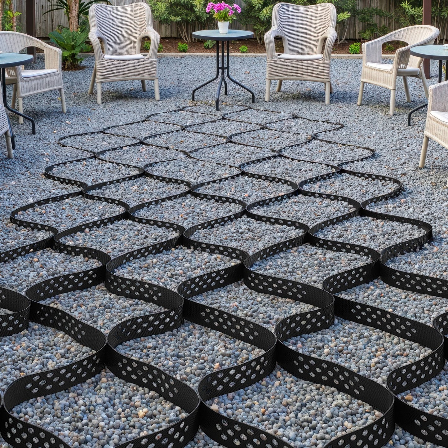 Gravel Grid, 2 Inch Depth, 32.81 x 9.84 FT / 10000 x 3000 mm, 1880 LBS Per Sq ft Grass Ground Retainer, Permeable Geo Grids Driveway Stabilization, for Garden, Patio, Walkway, RV Parking Slopes