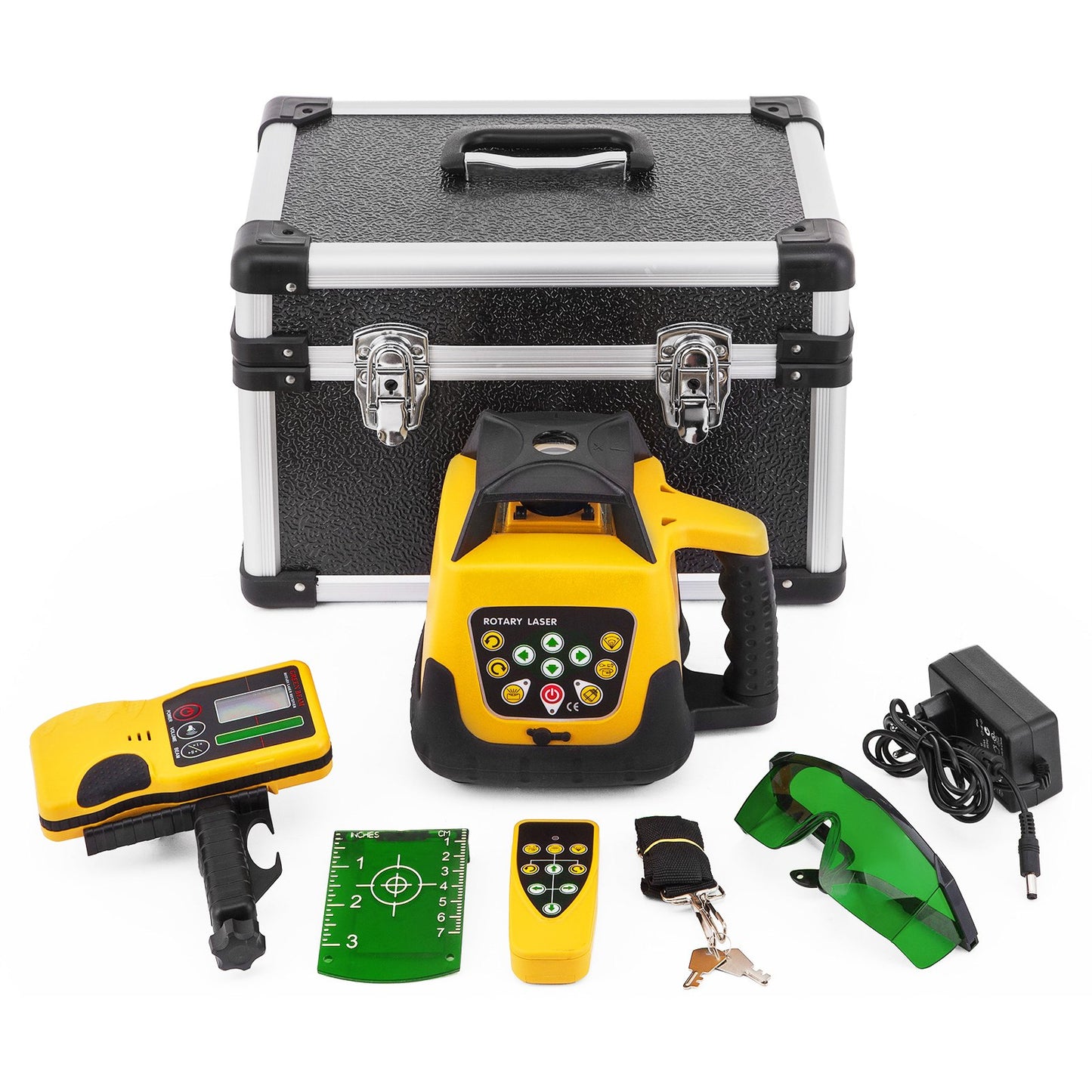 Rotary Green Laser Kit 500M+1.65M Aluminum Tripod+5M Laser Level Staff