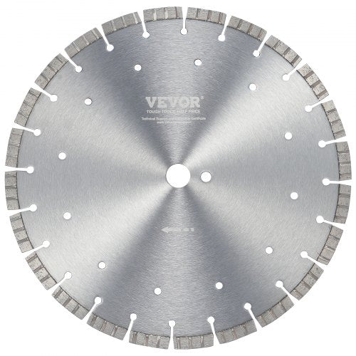 Diamond Blade, 14inch/350mm Concrete Saw Blade Wet or Dry, 0.47inch/12mm Wavy Teeth Diamond Segment Blade, Universal 1 inch/25.4 mm Center Hole Diameter, for Concrete Cement Board Tile Brick