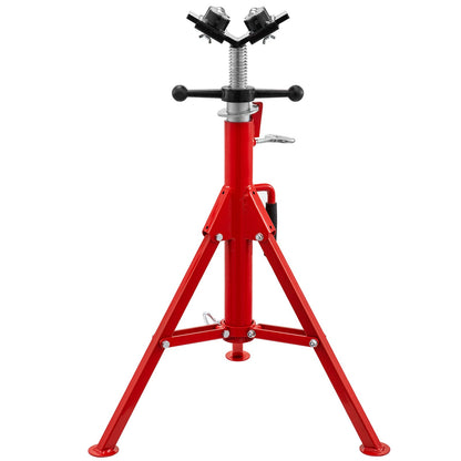 Pipe Jack Stand, Model V-Head 1107A Head High Folding Pipe Stand, Steel Jack Stands, 2 Ton Capacity Pipe Stand, 28-inch to 51.5-inch Pipe Jack Stand with 4-Ball Transfer