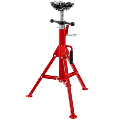 Pipe Jack Stand, Model V-Head 1107A Head High Folding Pipe Stand, Steel Jack Stands, 2 Ton Capacity Pipe Stand, 28-inch to 51.5-inch Pipe Jack Stand with 4-Ball Transfer