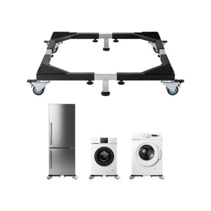 Fridge Stand Mobile Base, 1200 lbs Load Capacity, Washing Machine Stand with 8 Locking Twin Wheels and 4 Brakes, 23-36.6 Inches Adjustable Furniture Dolly for Washer, Refrigerator and Dryer