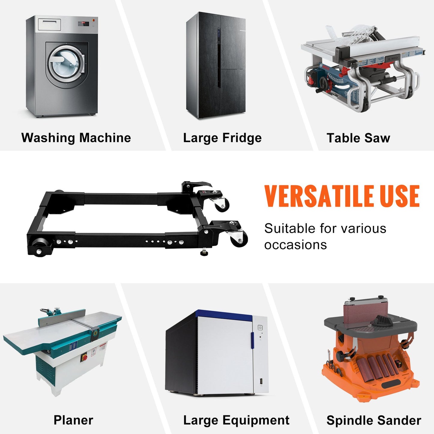 Mobile Base, 1500 lbs Capacity, Adjustable from 18" x 24" to 26.5" x 31.5", Heavy Duty Universal Mobile Base Stand with Swivel Wheels, for Woodworking Equipment, Bandsaw, Power Tools, Machines
