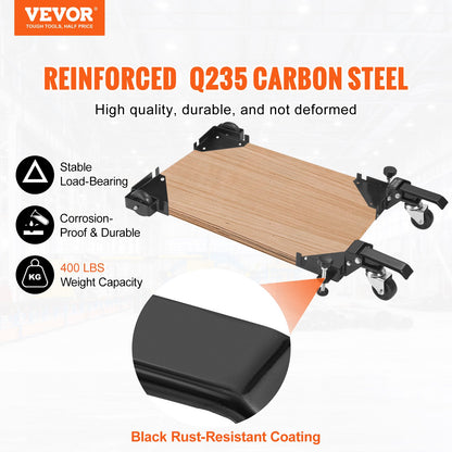 Mobile Base, 400 lbs Weight Capacity, Adjustable from 9.5" x 9.5" to Infinity, Heavy Duty Universal Mobile Base Stand with Swivel Wheels for Woodworking Equipment, Bandsaw, Power Tools, Machines