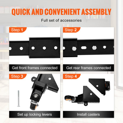 Mobile Base, 650 lbs Weight Capacity, Adjustable from 12" x 12" to 36" x 36", Heavy Duty Universal Mobile Base Stand with Swivel Wheels, for Woodworking Equipment, Bandsaw, Power Tools, Machines