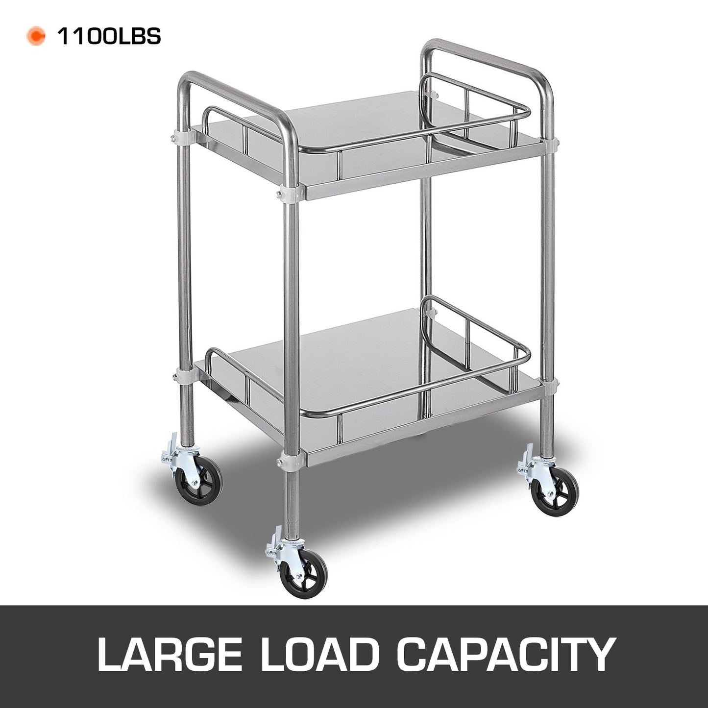 4 Pack 8 Inch Iron Core Polyurethane Swivel Caster With Dual Locking Brake Adjustable Legs 1100LBS Capacity per Wheel