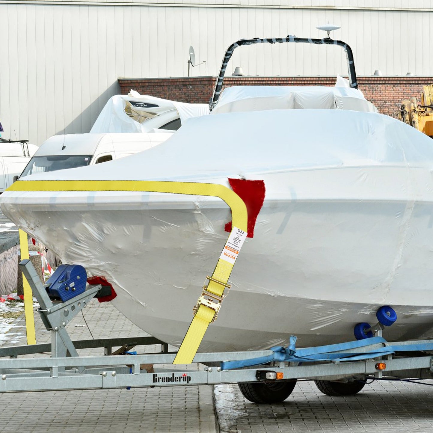 Ratchet Tie Down Straps (8PK), 1995.8 kg Break Strength, E-Track Endless Ratchet with 8 Premium 0.05 m x 4.6 m Rachet Tie Downs Heavy Duty, for Moving Securing Cargo, Appliances, Lawn Equipment