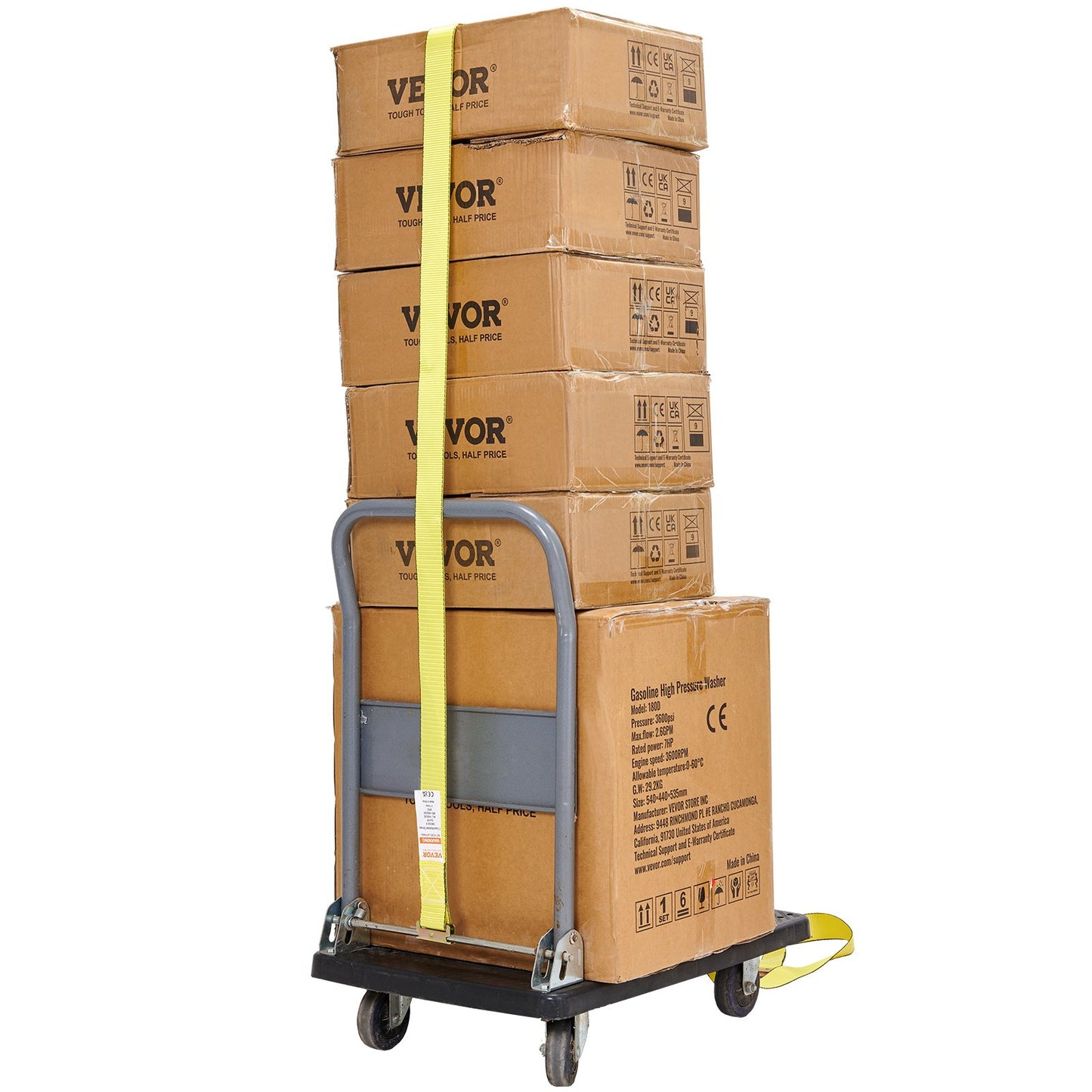 Ratchet Tie Down Straps (8PK), 1995.8 kg Break Strength, E-Track Endless Ratchet with 8 Premium 0.05 m x 4.6 m Rachet Tie Downs Heavy Duty, for Moving Securing Cargo, Appliances, Lawn Equipment